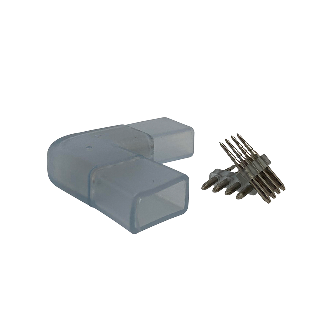 Foto do produto EMENDA L PLUG PARA FITA LED CRISTALL HOME HIGHLY 10MM RGB 110/220V CRISTALLUX (EMBALAGEM COM 10 UNIDADES)