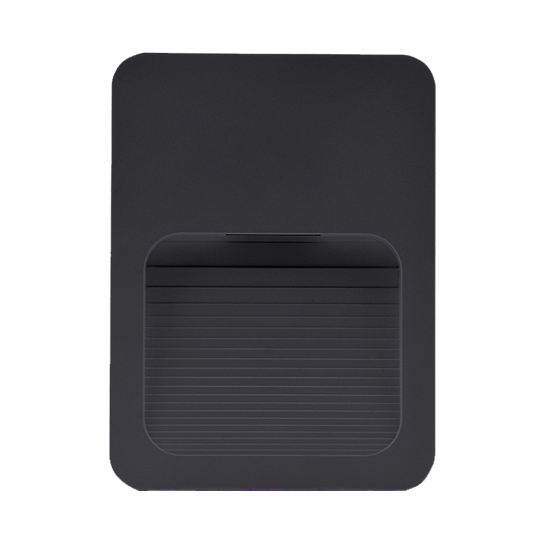 Foto do produto BALIZADOR DE PAREDE SOBREPOR 2W 3000K 75LM 120X90X12MM BIV. PRETO