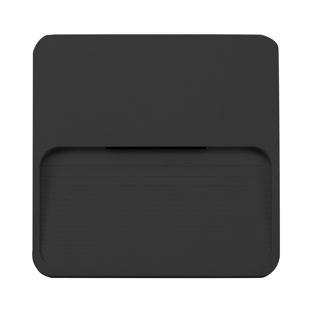 Foto do produto BALIZADOR DE PAREDE SOBREPOR 3W 3000K 100LM 120X120X12mm BIV. PRETO