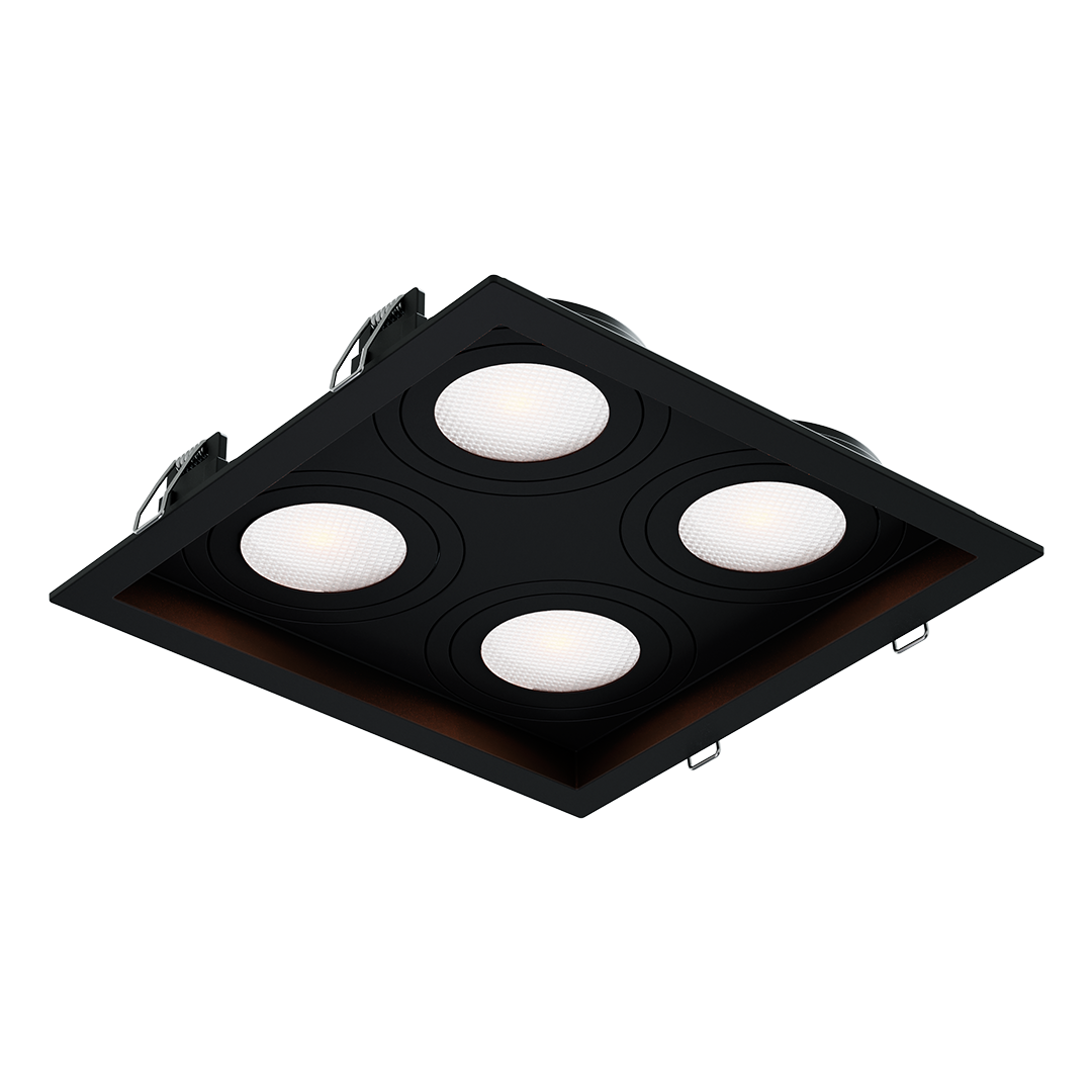 Foto do produto SPOT RECUADO QUADRUPLO PARA LAMPADA AR111 PRETO BR