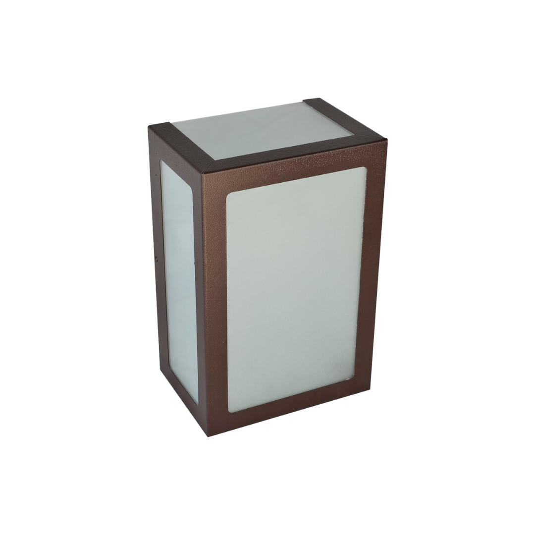 Foto do produto ARANDELA RETANGULAR 20CM SEM LAMPADA COM SOQUETE E27 MARROM BR