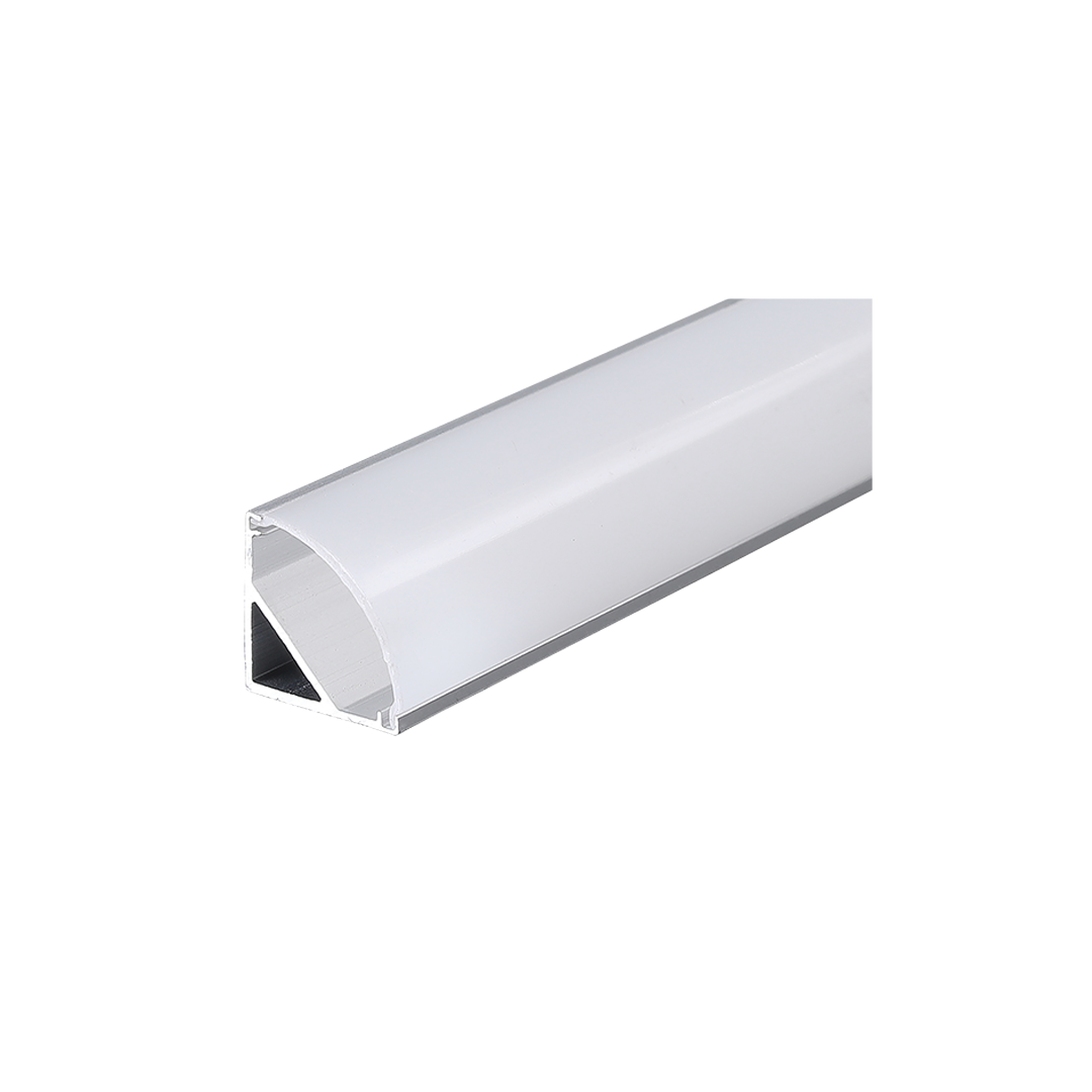 Foto do produto KIT PERFIL CRISTALL DECCOR QUARTER DE SOBREPOR 90° BRANCO 2 METROS DIFUSOR BRANCO 15,8X15,8X2000MM