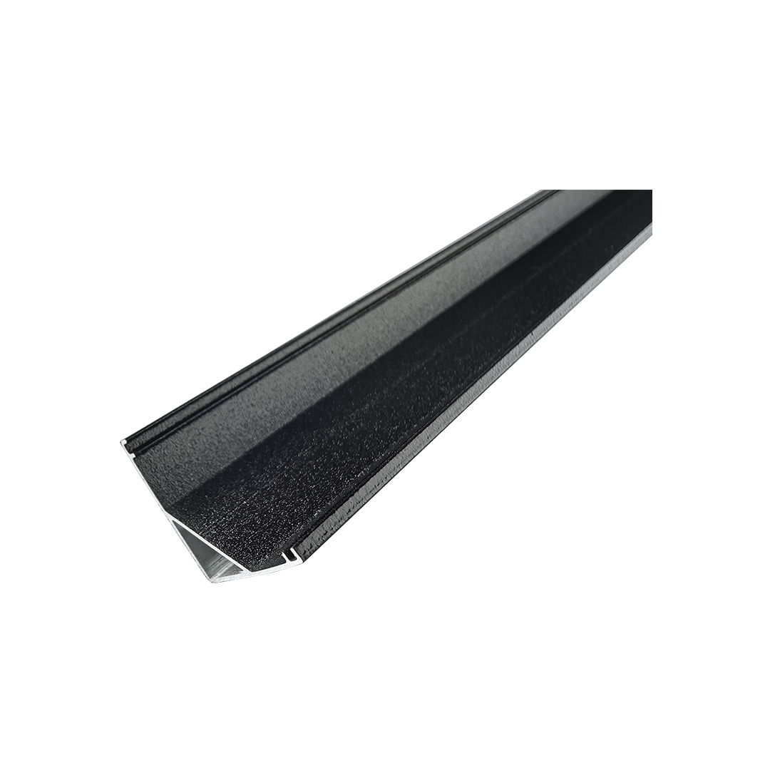 Foto do produto PERFIL CRISTALL DECCOR QUARTER DE SOBREPOR 90° 3 METROS PRETO 16,0X16,0X3000MM