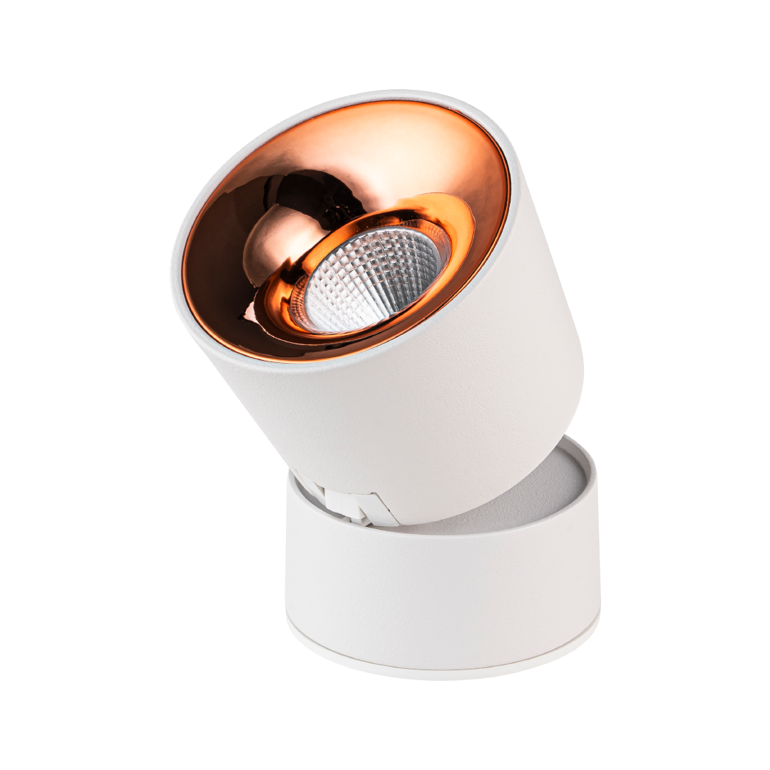 Foto do produto SPOT CRISTALL PRO AURA SOBREPOR BRANCO 12W 3000K ROSE GOLD BIV.