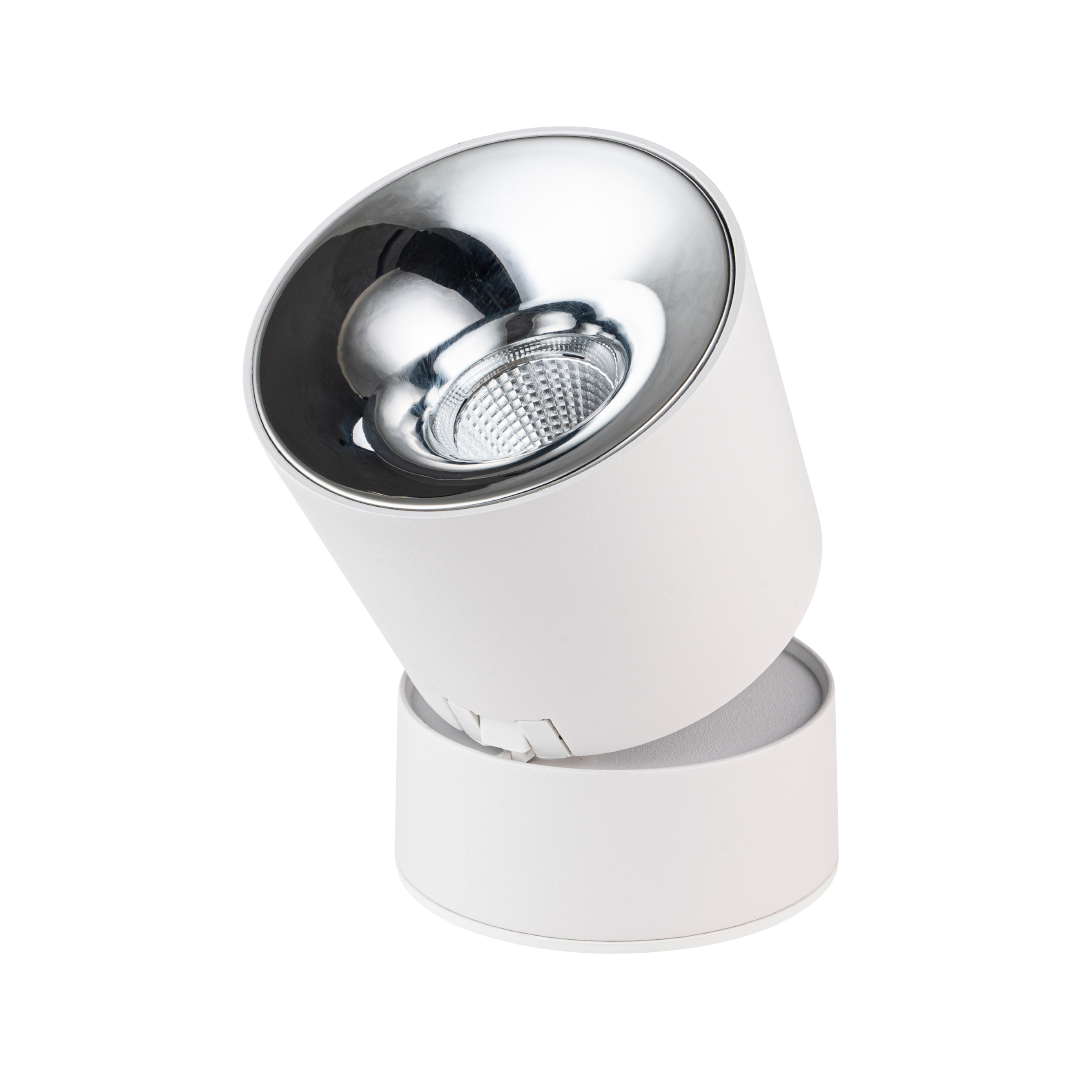 Foto do produto SPOT CRISTALL PRO AURA SOBREPOR BRANCO 12W 3000K SILVER BIV.