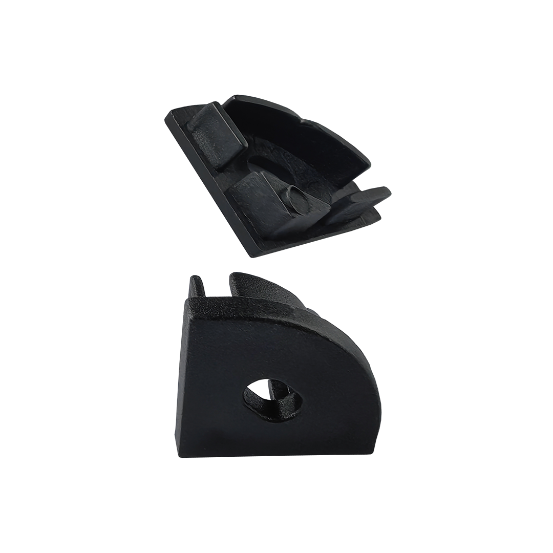 Foto do produto TAMPA PARA PERFIL DE CRISTALL DECCOR QUARTER SOBREPOR 90° PRETA (KIT 20 PÇS)