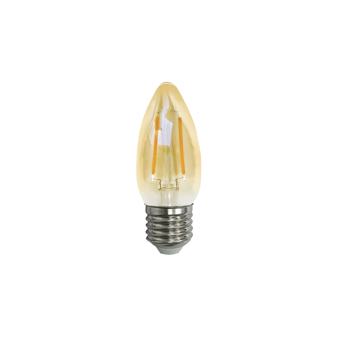 Foto do produto LAMPADA LED FILAMENTO C35 E27 2W 2200K 200LM BIV. MGSH AMBAR