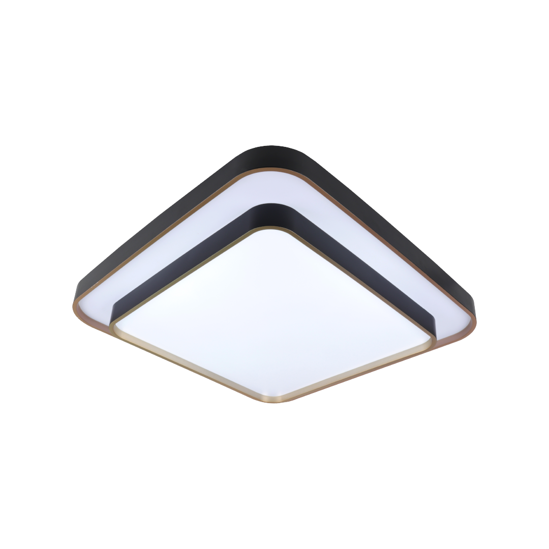 Foto do produtoPLAFON CRISTALL DECCOR BLACKSTYLE 30W 3000K 4000K 6500K QUADRADO 480X480X85MM CCT COM CONTROLE