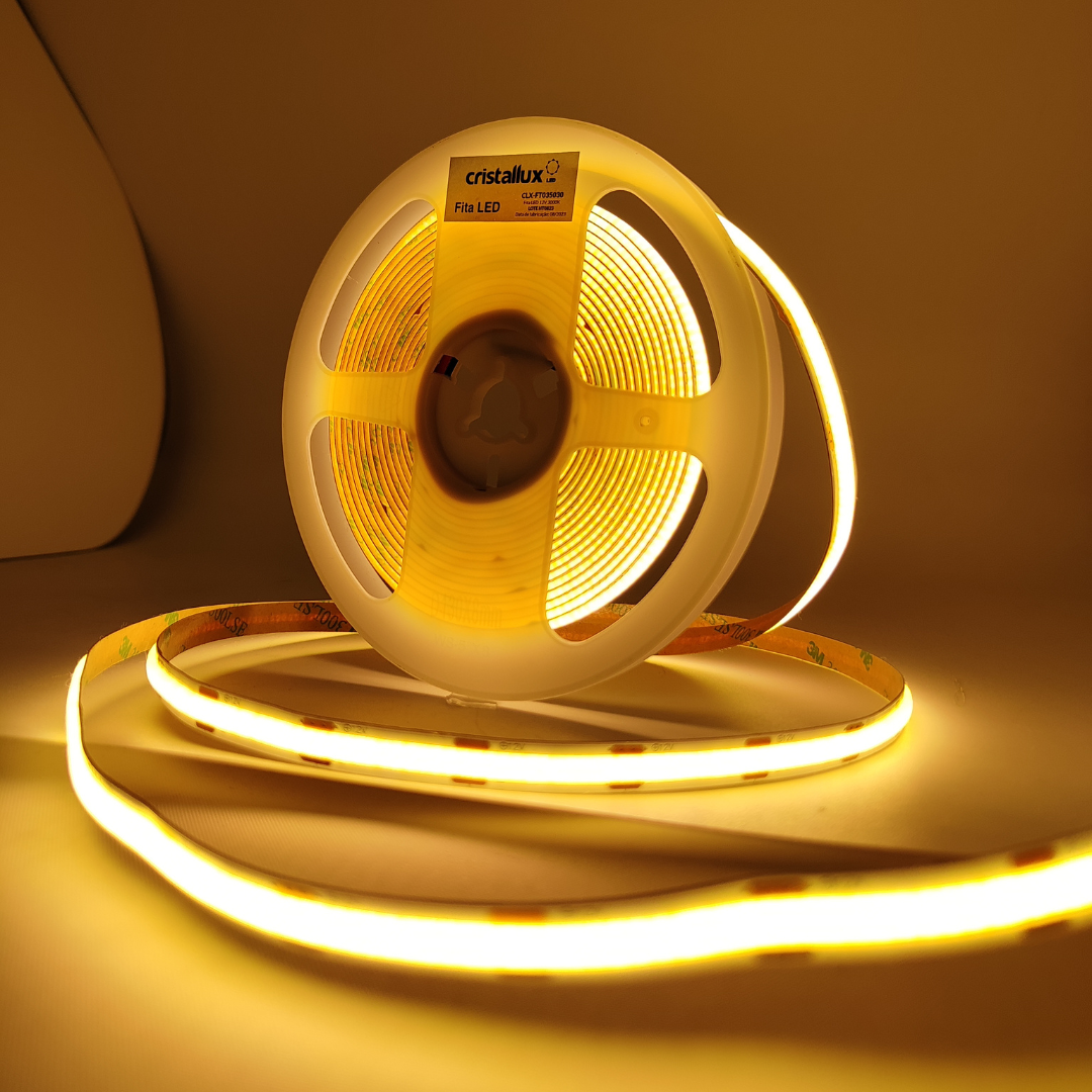Imagem do produto FITA LED CRISTALL HOME COB 5MT 24V 10W/M 3000K 1000LM/M IP20 480LEDS/M IRC >95
