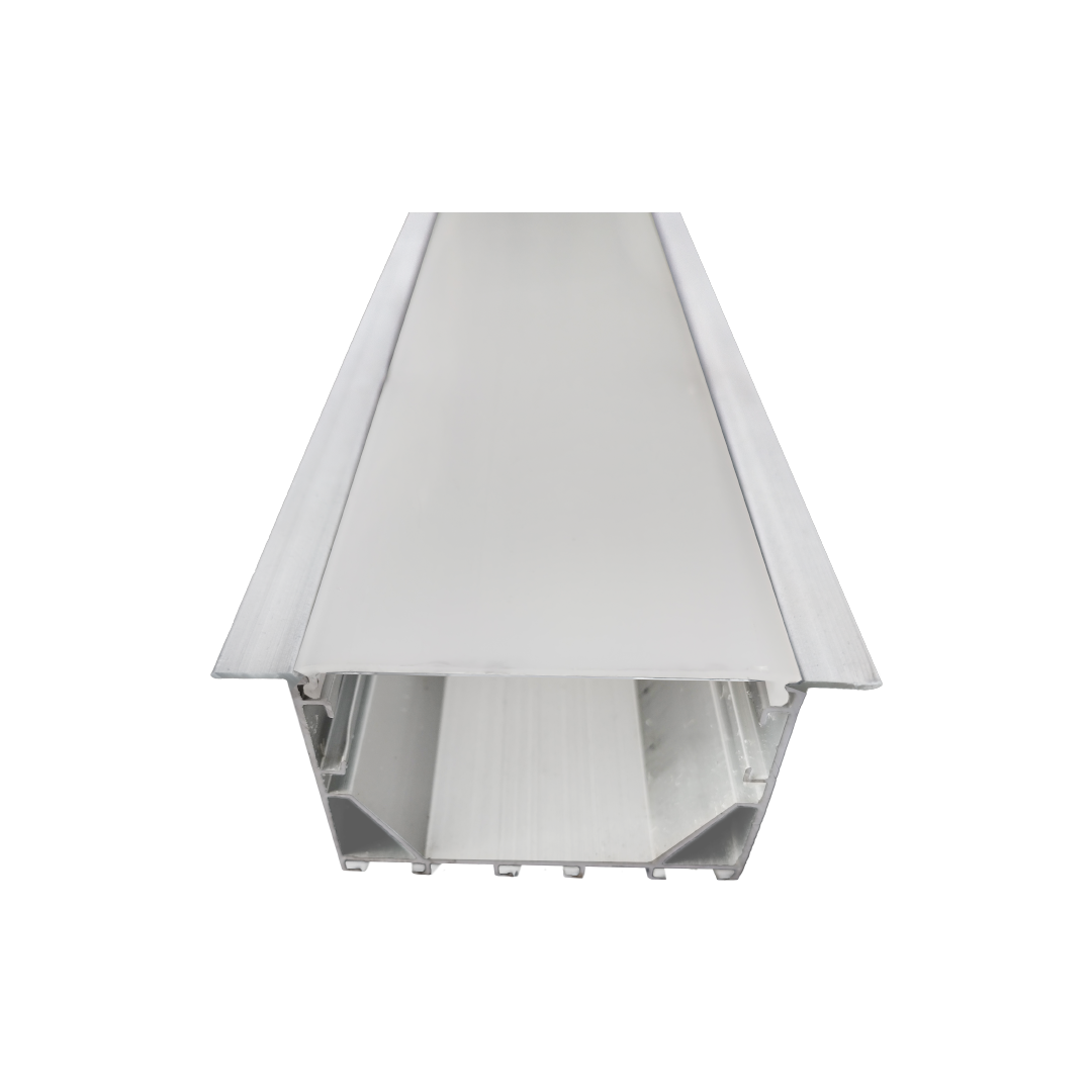 Foto do produto KIT PERFIL CRISTALL DECCOR DUBLIN DE EMBUTIR BRANCO 3M COM DIFUSOR 66X35X3000MM BRANCO