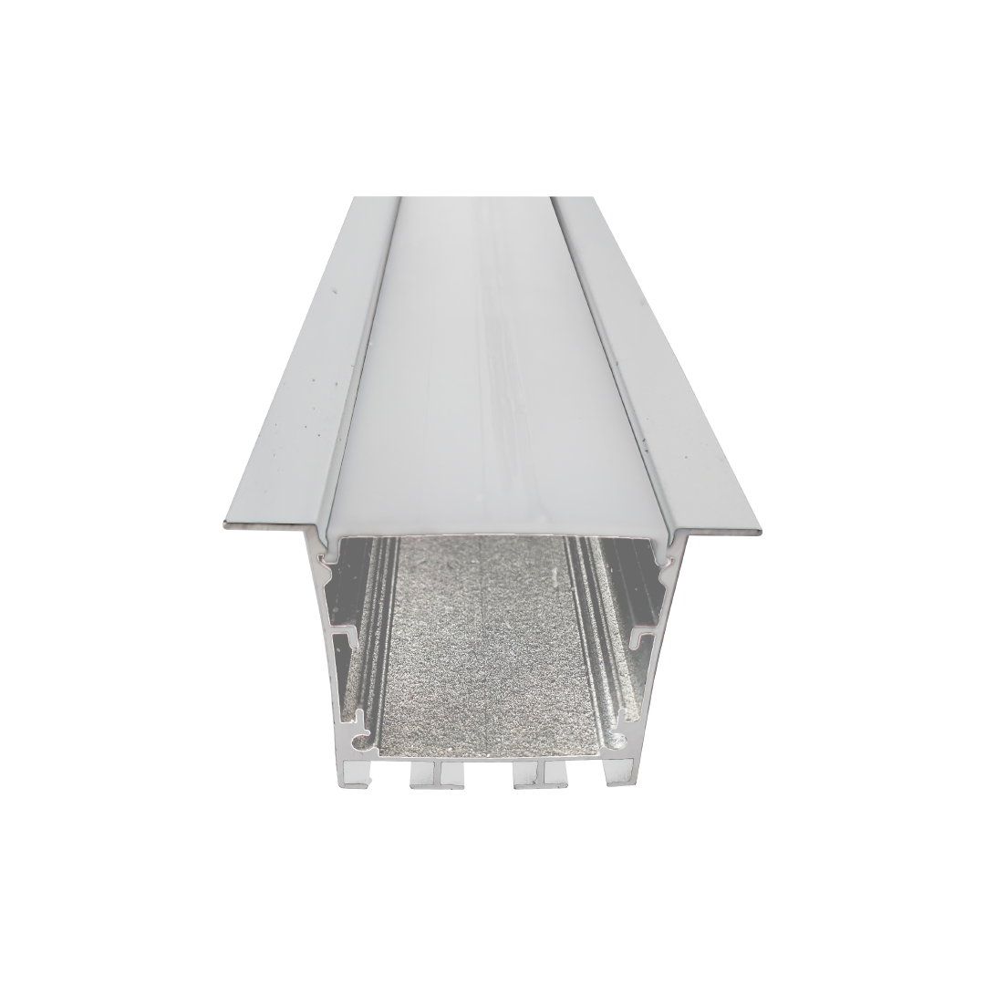 Foto do produto KIT PERFIL CRISTALL DECCOR VEGAS DE EMBUTIR BRANCO 3M COM DIFUSOR 50X35,8X3000MM BRANCO