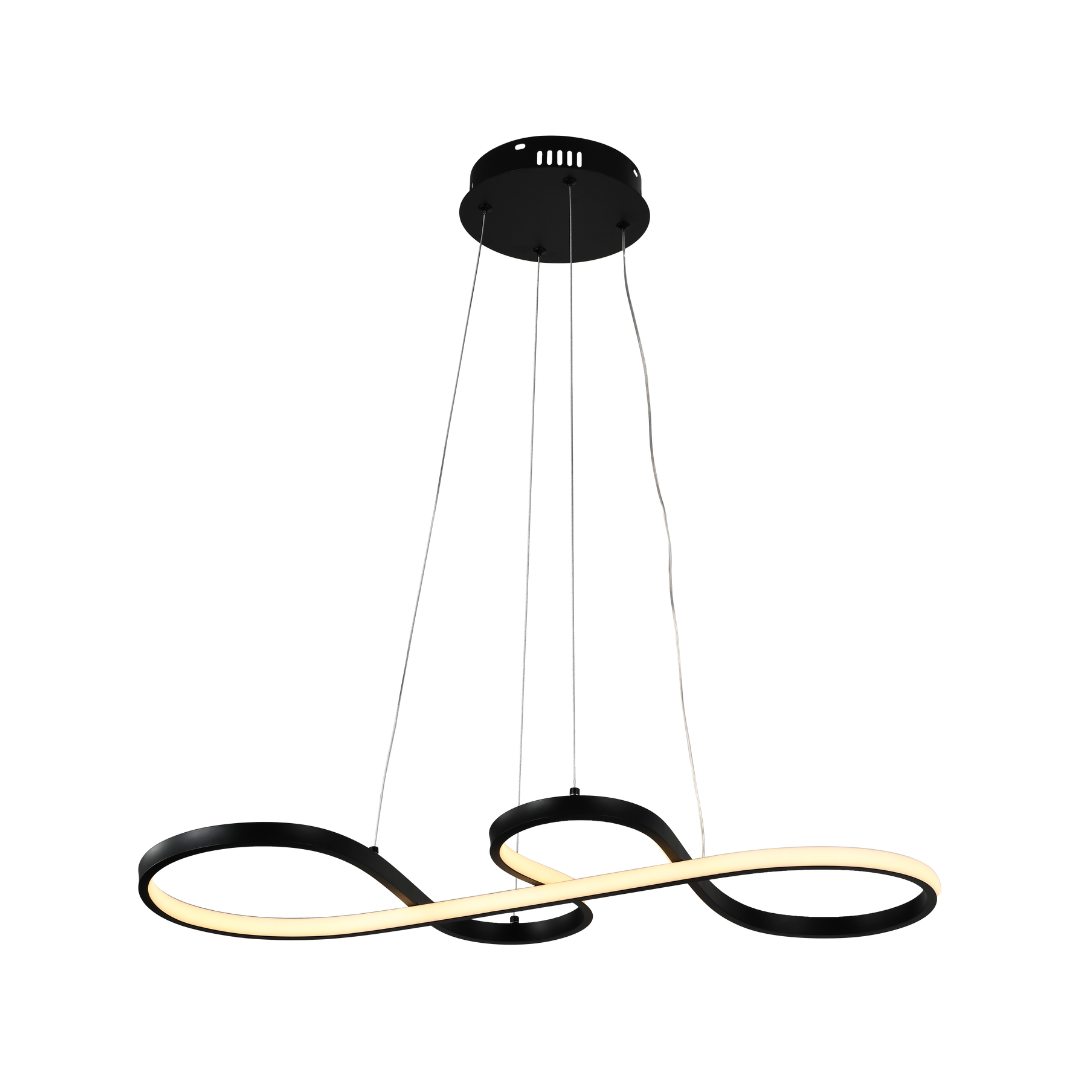 Foto do produtoLUSTRE CRISTALL DECCOR ZION 40W 3000K 4000K 6500K BLACK L75XW30CM/H1,3M