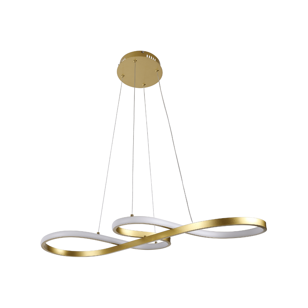 Foto do produto LUSTRE CRISTALL DECCOR ZION 40W 3000K 4000K 6500K GOLD L75XW30CM/H1,3M