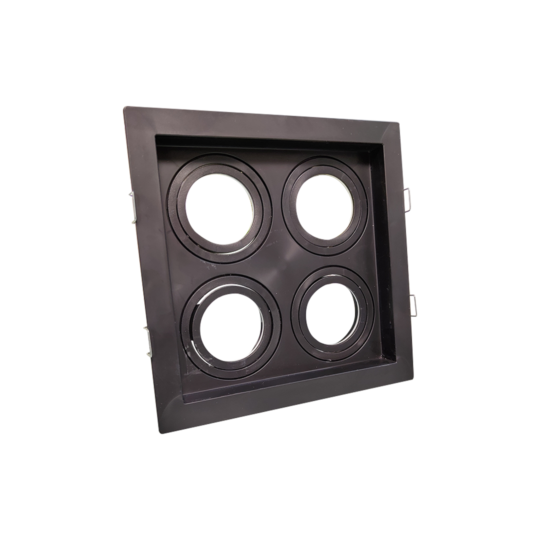 Foto do produto SPOT RECUADO QUADRUPLO PARA LAMPADA MR16 PRETO BR