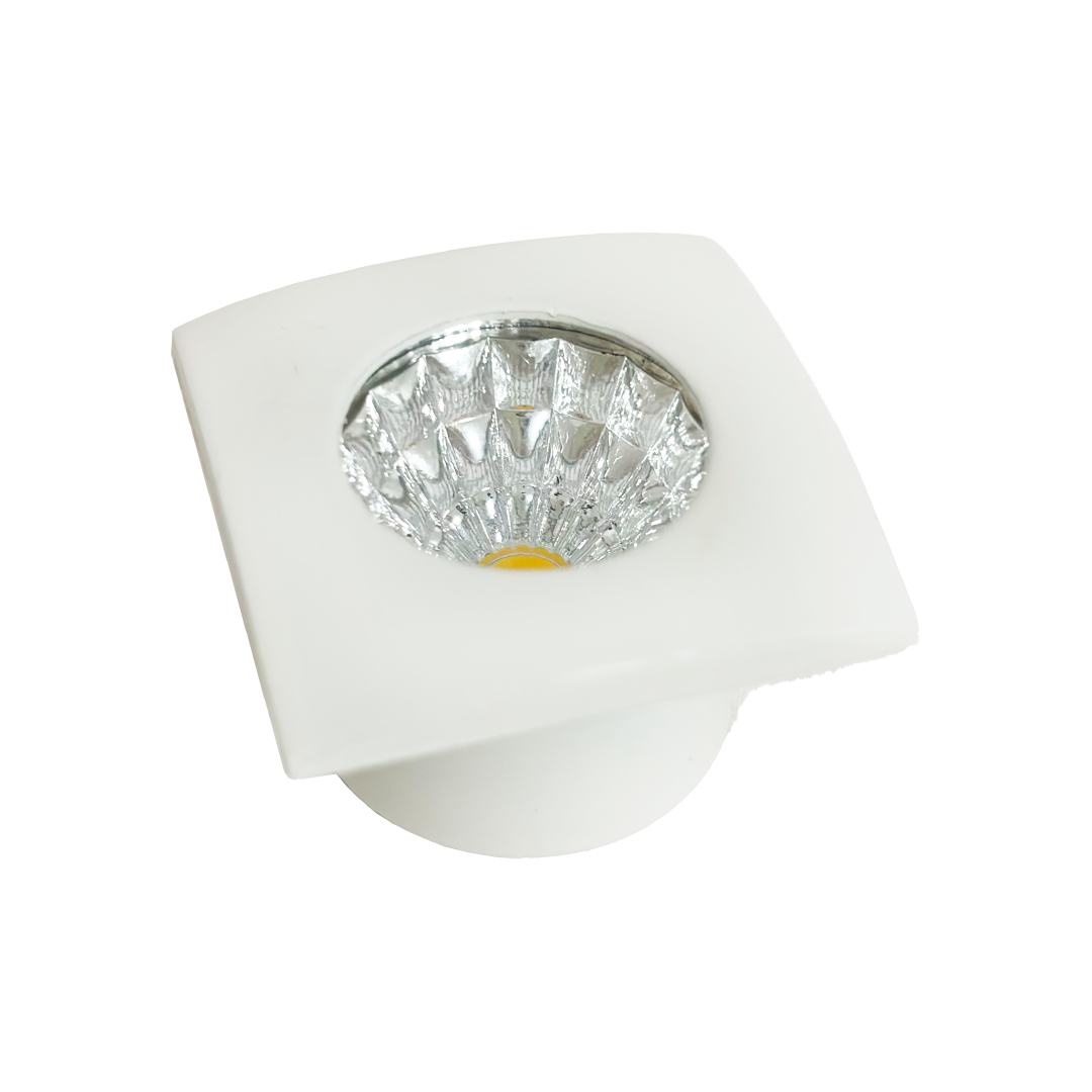 Foto do produto SPOT EMBUTIR CRISTALL PRO ALUMINI 6500K QUADRADO BRANCO 85-265V 1W 120LM 30X30X22MM