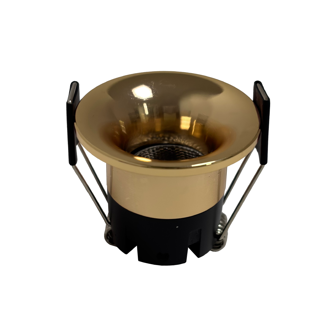 Foto do produto SPOT EMBUTIR CRISTALL PRO BAREM 3000K PRETO / GOLDEN 85-265V 3W 120LM 38,1X34MM