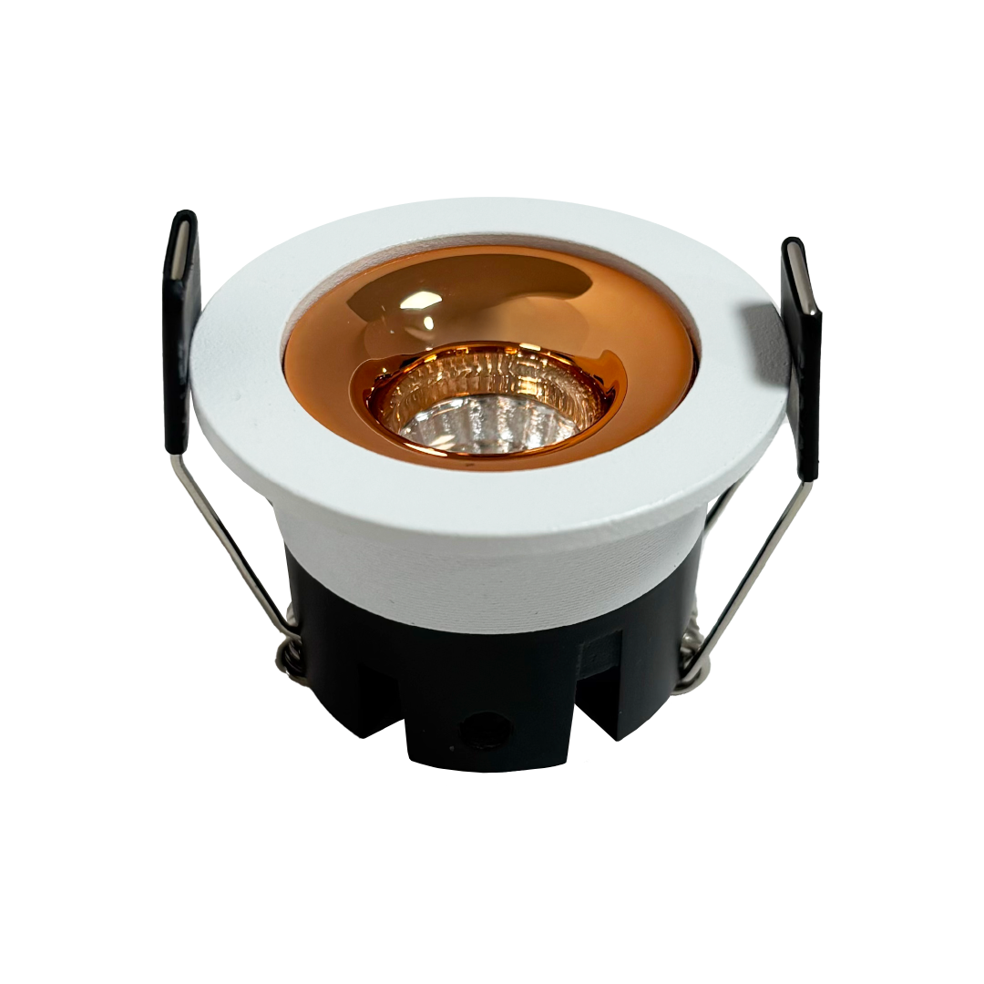 Foto do produto SPOT EMBUTIR CRISTALL PRO BRISA 3000K BRANCO / ROSE GOLD 85-265V 3W 120LM 42X31MM