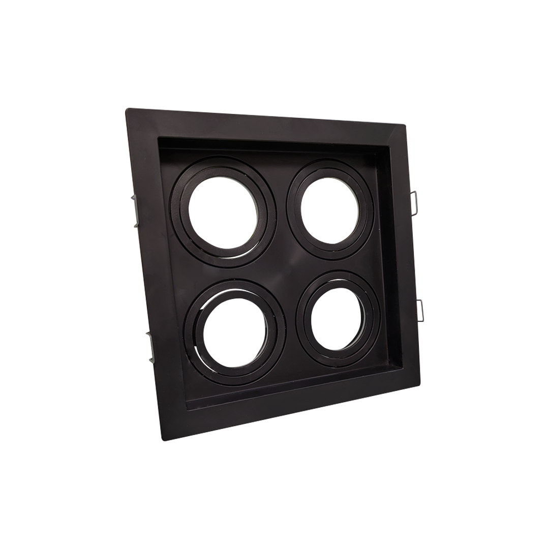 Foto do produto SPOT RECUADO QUADRUPLO PARA LAMPADA MR11 PRETO BR