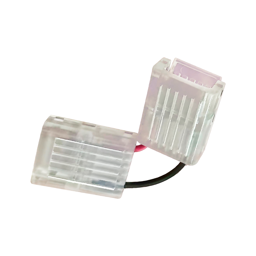 Foto do produto EMENDA L COM FIO PARA FITA LED COB CRISTALL PRO DUO 640LED (EMBALAGEM COM 5 UNIDADES)