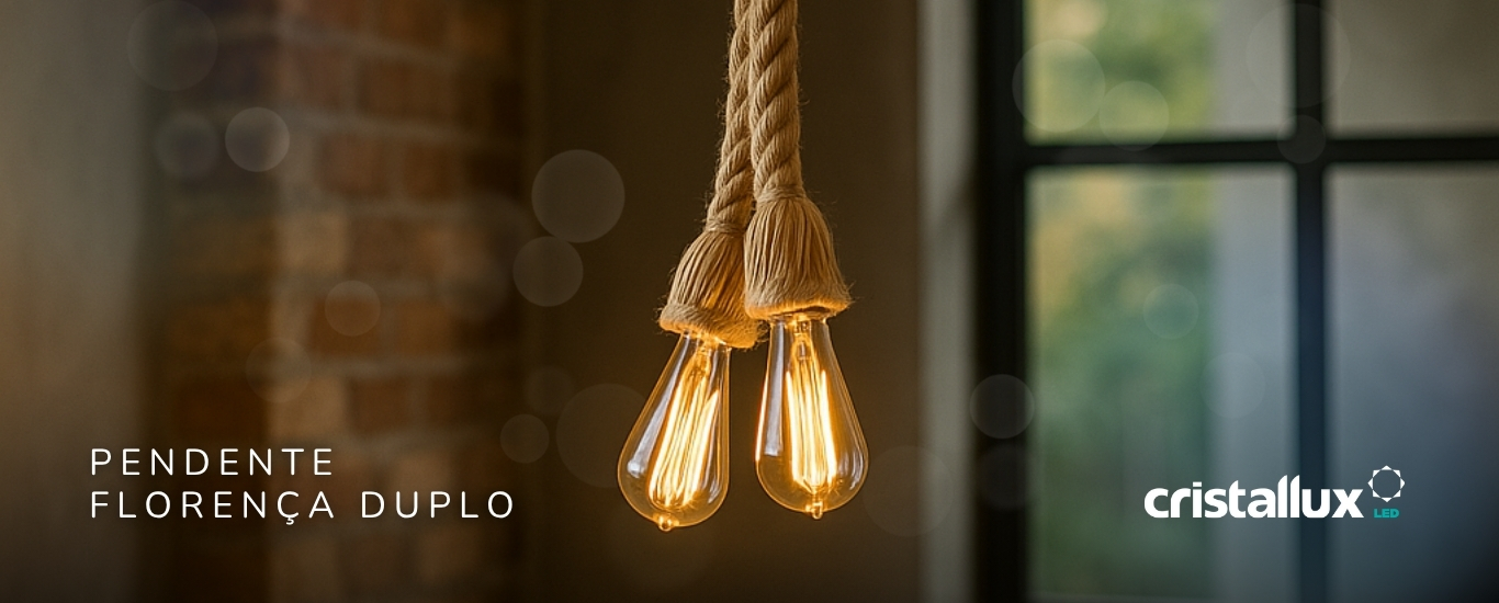 Foto do artigo Luminária Pendente Cristall Deccor Florença Dupla