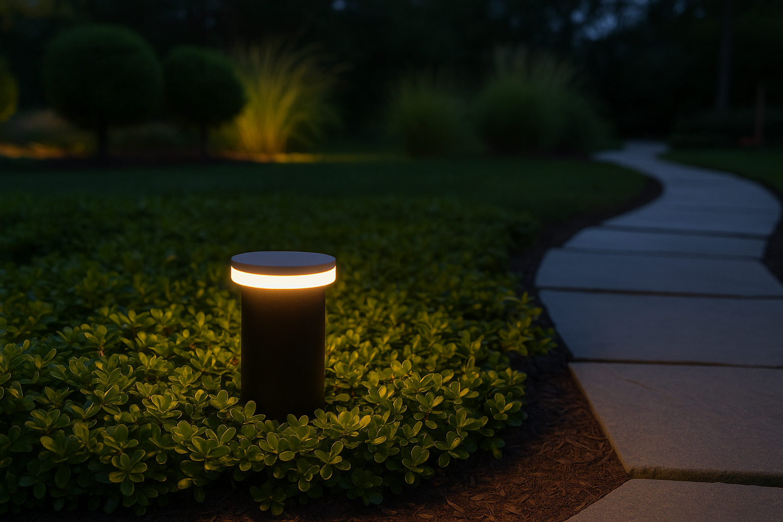 Imagem do produto BALIZADOR DE SOLO CRISTALL GARDEN OREGON REDONDO BRANCO 1W 3000K 13LM 50X88,5MM IP67