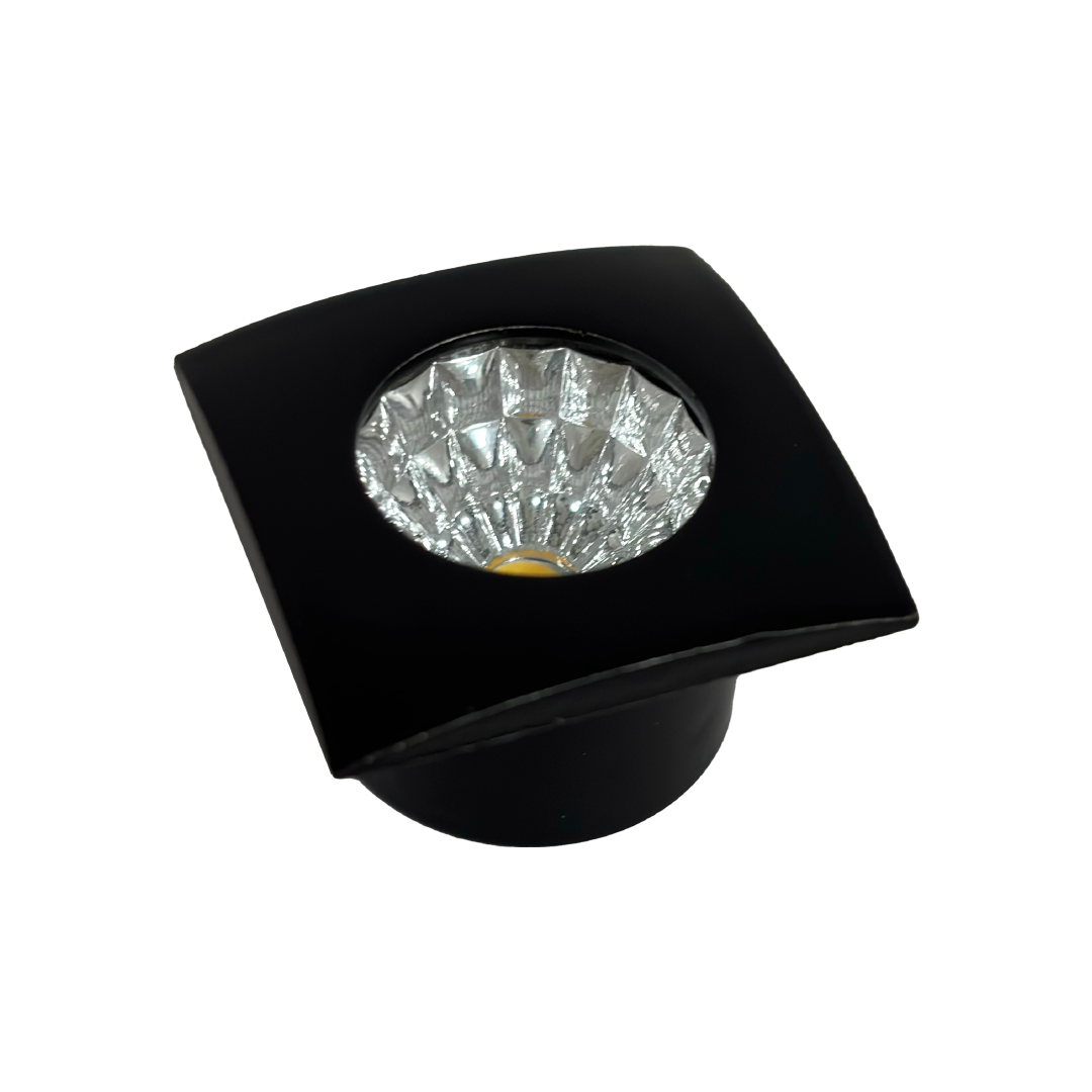 Foto do produto SPOT EMBUTIR CRISTALL PRO ALUMINI 6500K QUADRADO PRETO 85-265V 1W 120LM 30X30X22MM