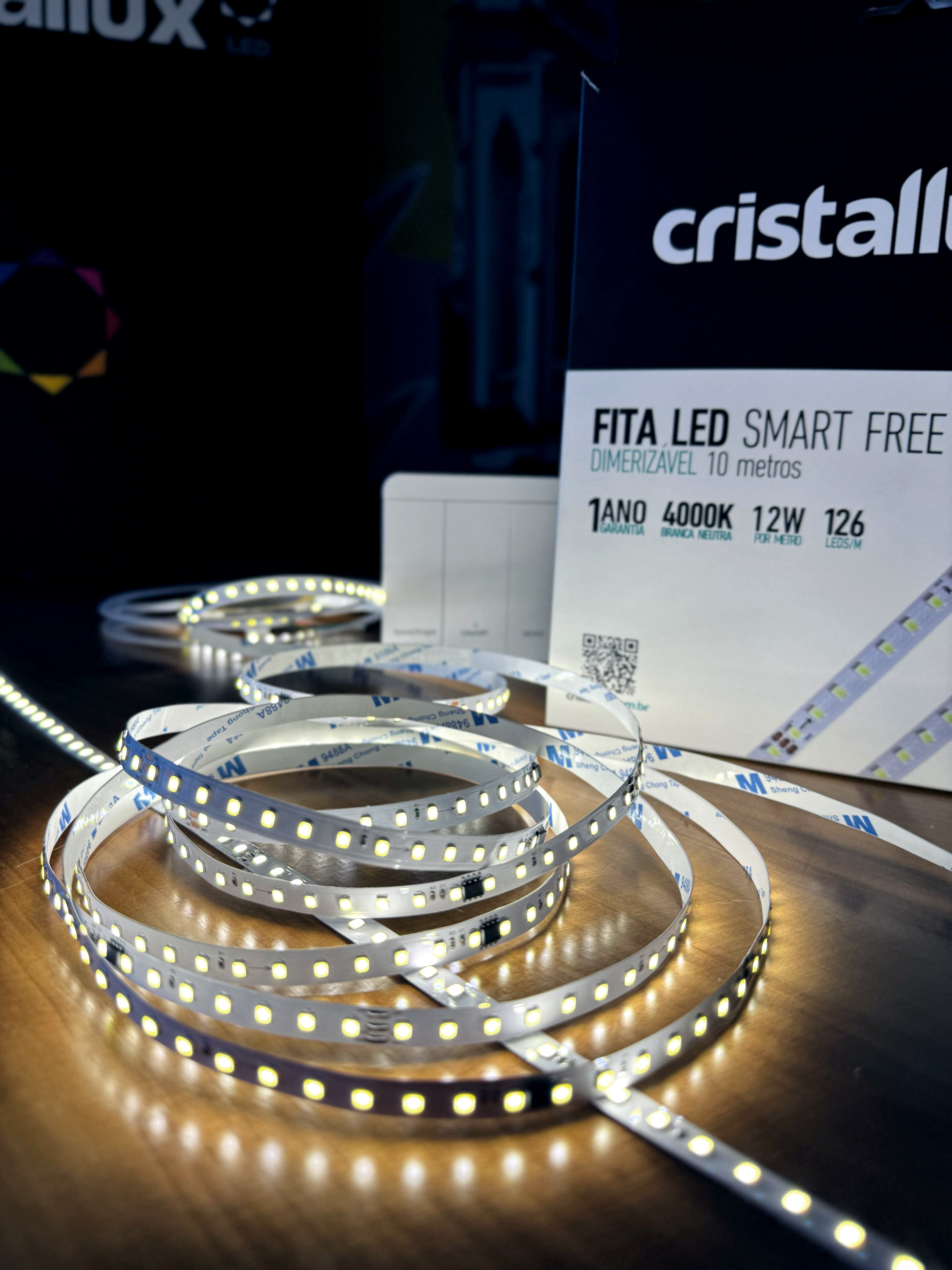 Imagem do produto FITA LED CRISTALL DECCOR SMART FREE 10MT 24V 12W/M 4000K 126LEDS/M IP20 IRC>80