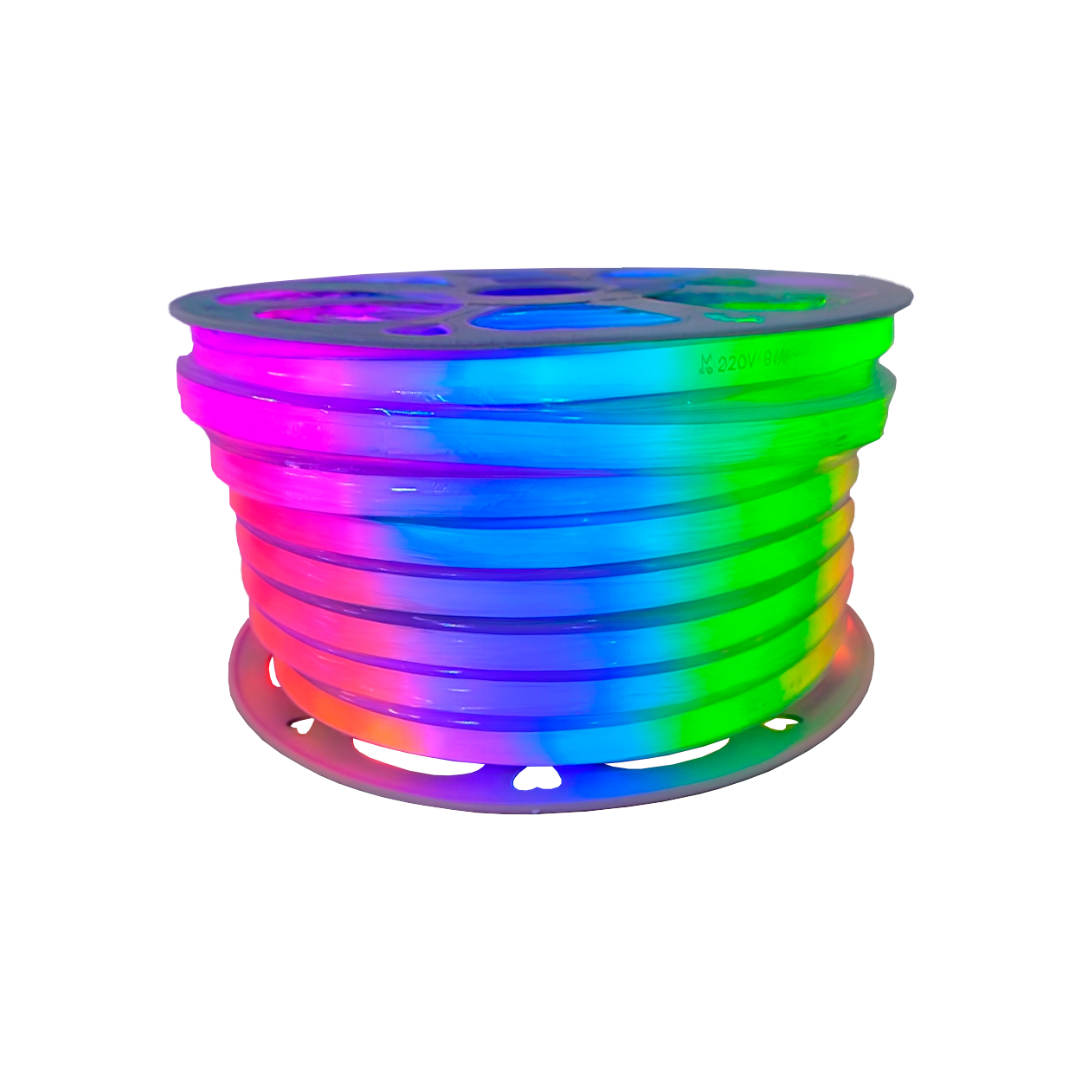 Foto do produto FITA LED CRISTALL DECCOR NEON 50MT 110V 14,4W/M RGB IP65 120LED/M IRC>80