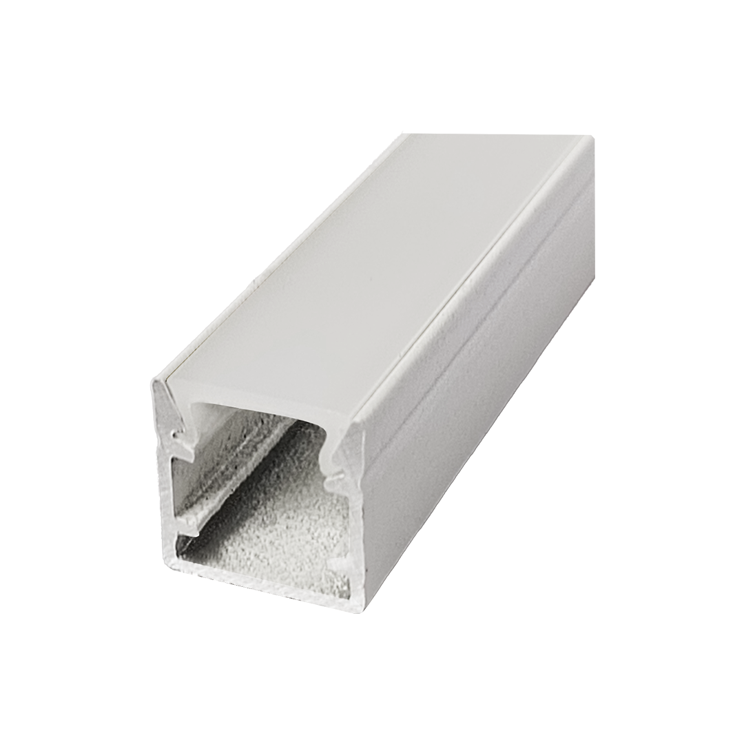 Foto do produto KIT PERFIL CRISTALL DECCOR BABY DE SOBREPOR BRANCO 3M DIFUSOR 10X10X3000MM BRANCO