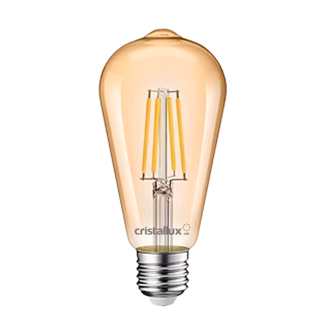Foto do produto LAMPADA LED FILAMENTO ST64 E27 7W 2200K 700LM BIV. AMBAR