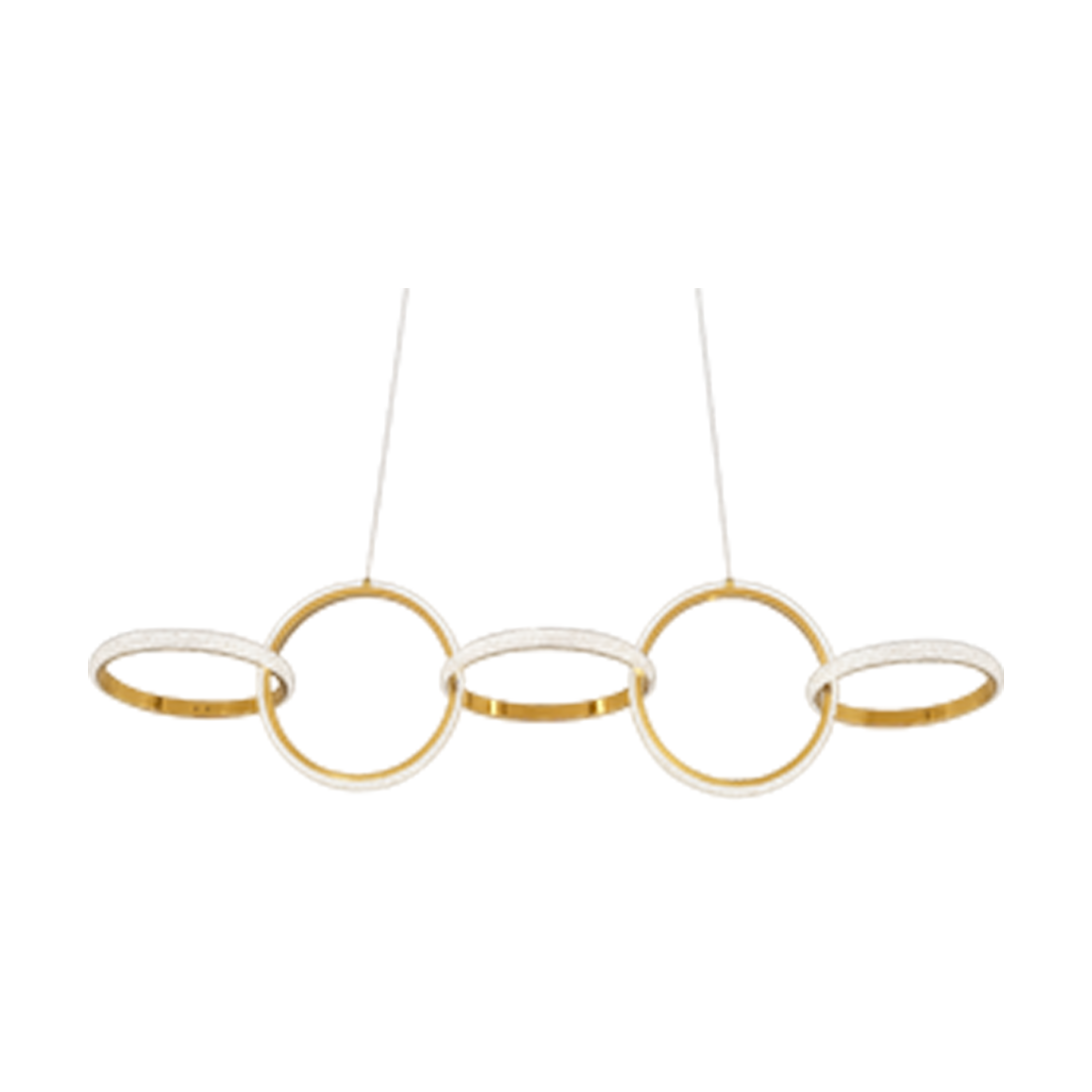 Foto do produto LUSTRE CRISTALL DECCOR HAMBURGO 40W 3000K GOLD L1200X260X260MM