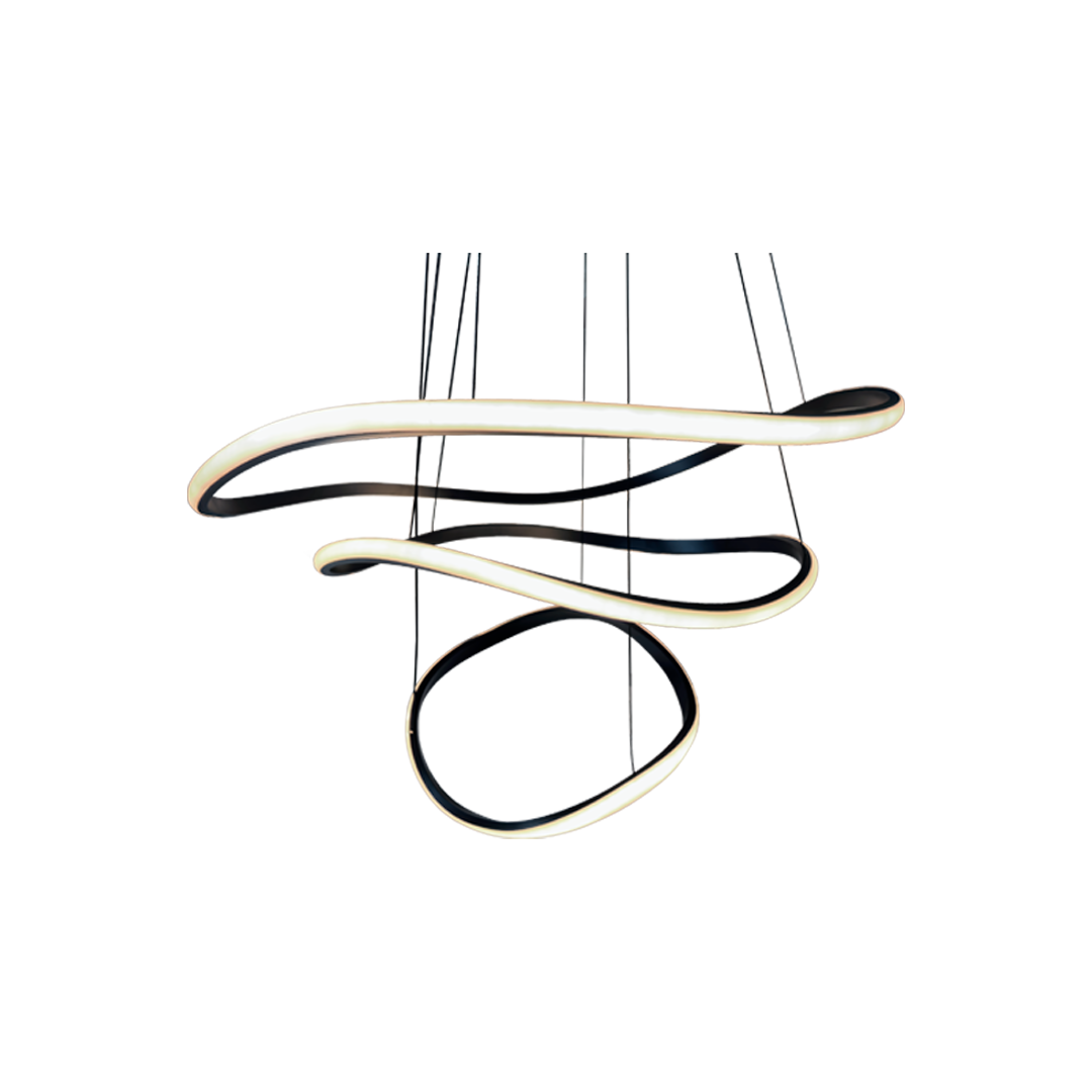 Foto do produto LUSTRE CRISTALL DECCOR PISA 50W 3000K BLACK 400X600X800MM