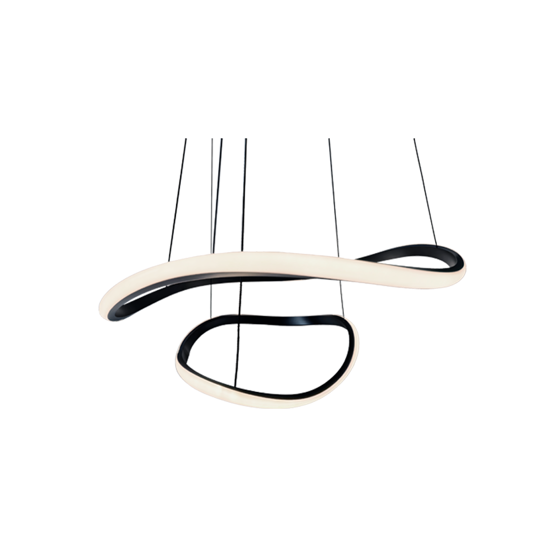 Foto do produto LUSTRE CRISTALL DECCOR VALENCIA 40W 3000K BLACK 400X600MM