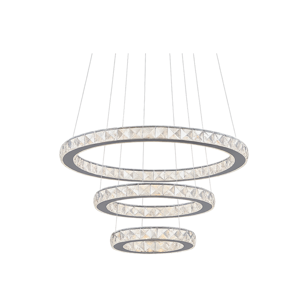 Foto do produto LUSTRE CRISTALL DECCOR VILNIUS 50W 3000K 4000K 6500K CHROME 200X400X600MM