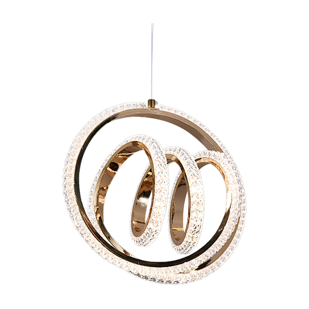 Foto do produto PENDENTE CRISTALL DECCOR LA CORUNA 15W GOLD 3000K